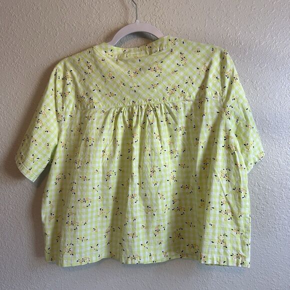 ModCloth Shirt Spring Fun in Gingham Blouse Size XL Twee Cottage Fairy Casual - Picture 5 of 10